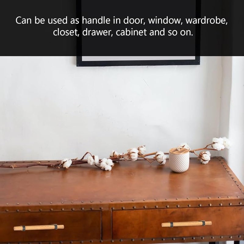 Solid Wood Cabinet Pull Black 96mm Hole Spacing Simple Drawer Handle Wardrobe Furniture Hardware - Image 3